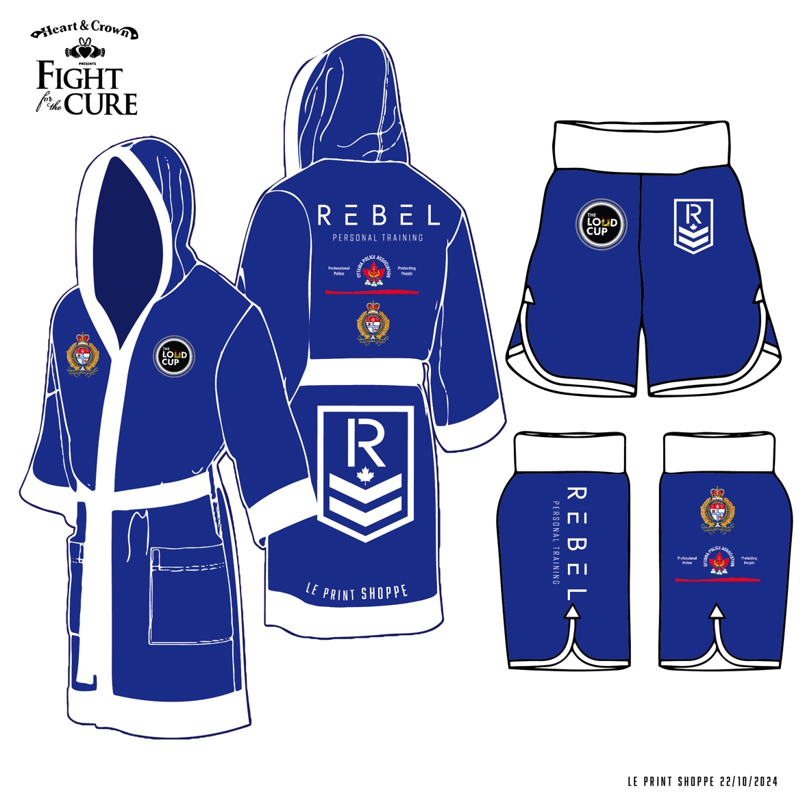 Custom boxing robe and shorts design mockup